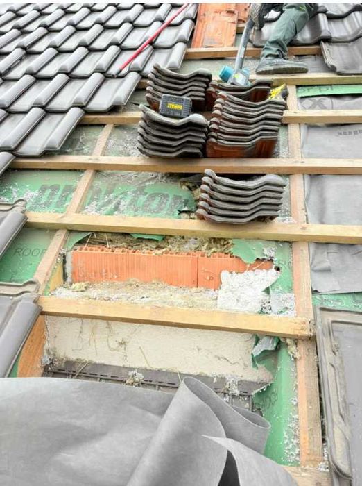Naprawy dachu po kunach. Izolacja celulozą. Termowizja