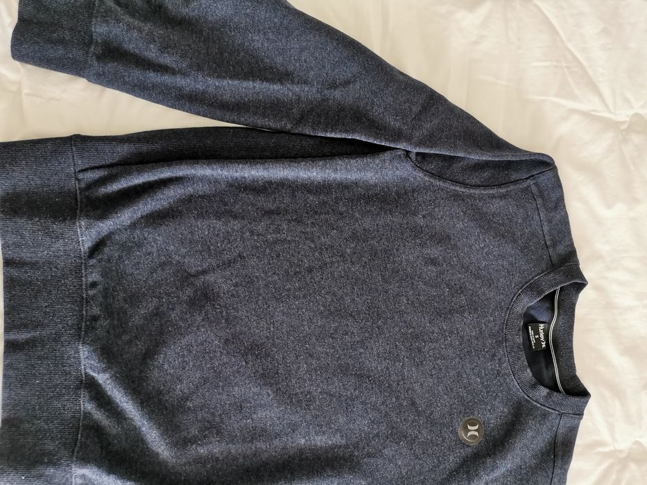 Sweat Hurley azul escuro e cardada, tamanho S (14 anos)