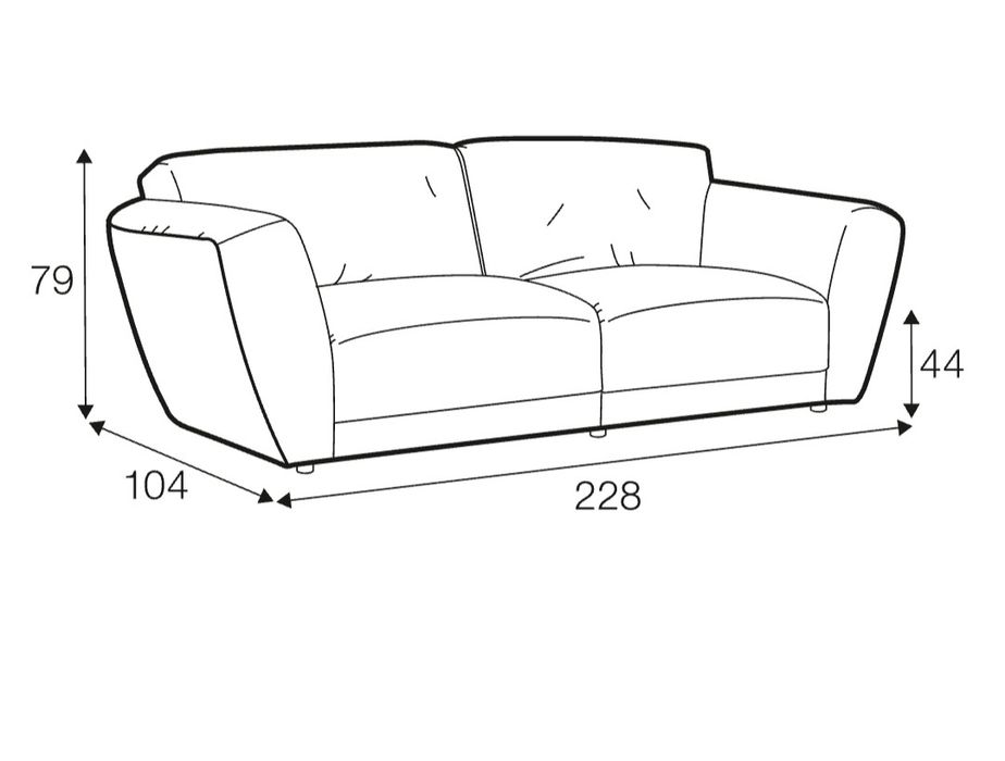 Sits- Sofa Asta 3os. dzielona