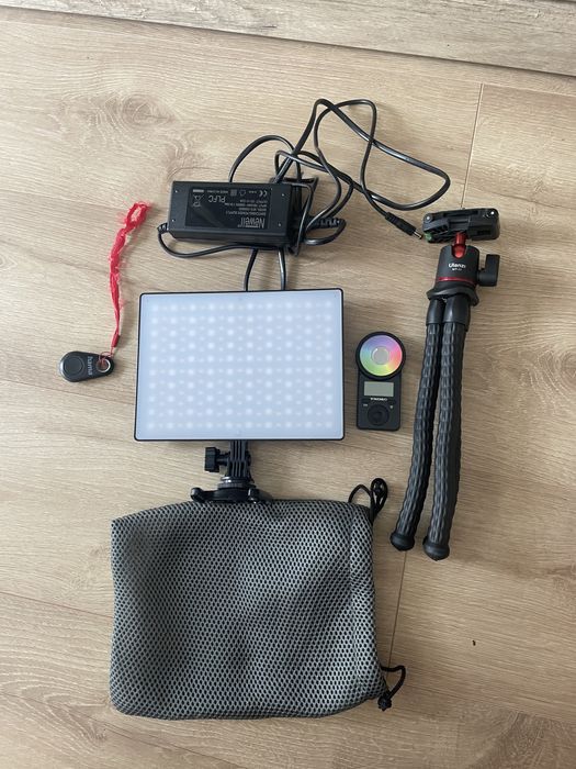 Lampa LED Yongnuo YN300 III R2 | Zestaw Vloggera / Streamera: Zasilacz + Statyw Ulanzi + Pilot Hama