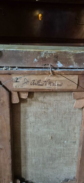 Obraz "Kwiaty w doniczce" duński aukcyjny artysta Arthur Nielsen