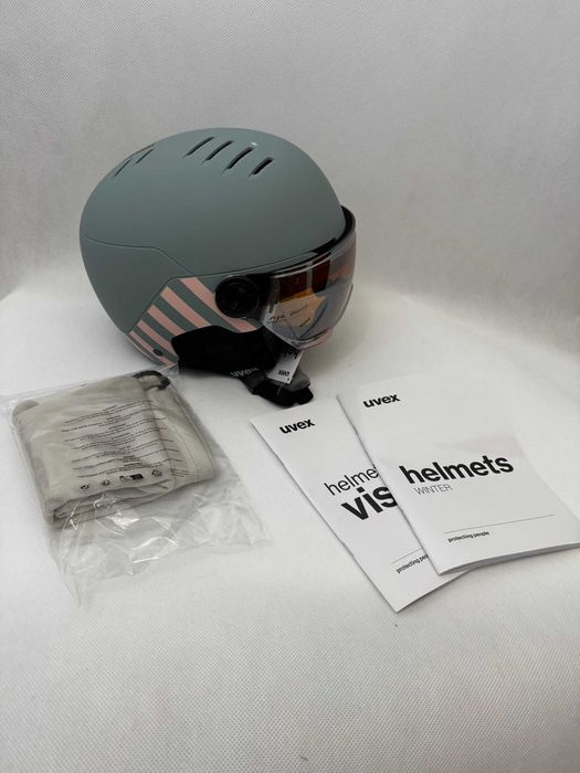 Kask Uvex Visior jr, 51 - 55 cm szaro-różowy - okazja!