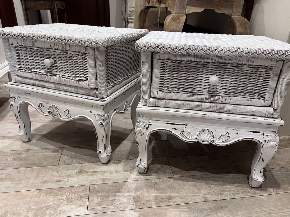 Ludwikowskie komody szafki z ratanem