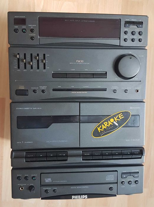 zabytkowy system audio Philips FW30 z lat 90-tych