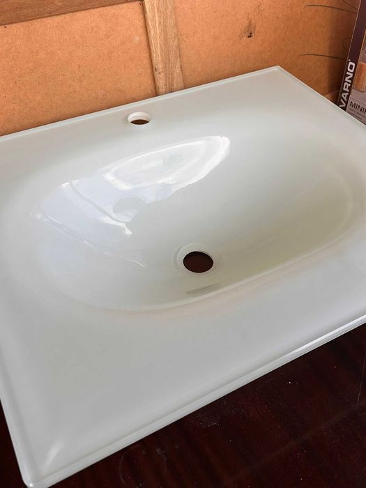 Lavatório Cristal Embutido 60×50 cm | Novo Caixa | Remodelação