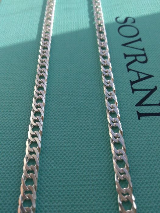 Серебряная цепочка 50 55 60 плетение Двойной ромб цепь серебро 925