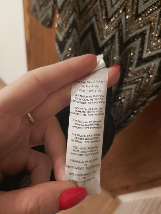 Błyszcząca sukienka sylwestrowa na sylwestra new look xs 34
