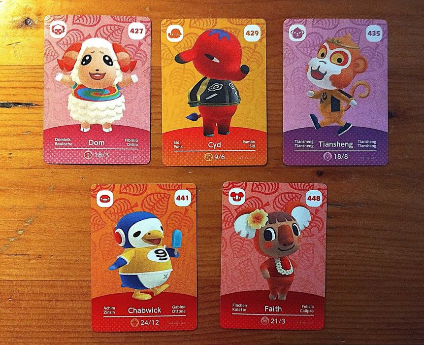 Animal crossing cartas Amiibo - Série 2,3,4,5 e welcome amiibo