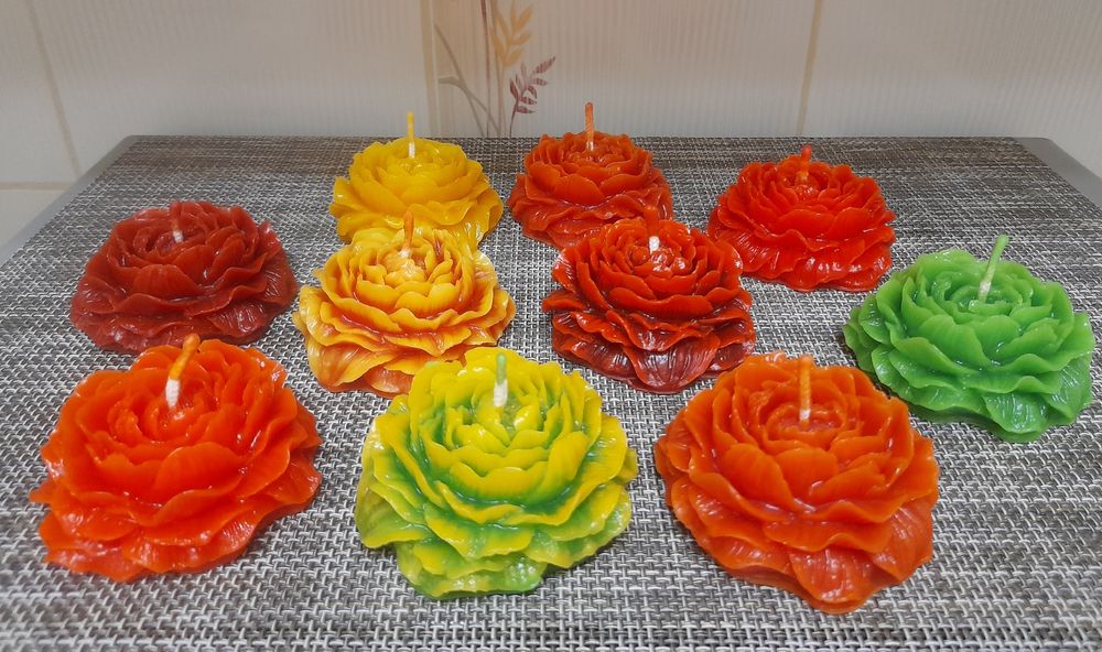 Свечи ручной работы /декоративна свічка Півонія з бджолиного воску