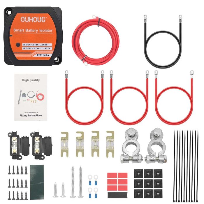 Kit de Relé Isolador de Baterias (12V-140A)(Autocaravana / Campervan)