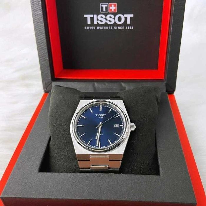 Годинник синій Tissot prx powermatic 80 Топовий