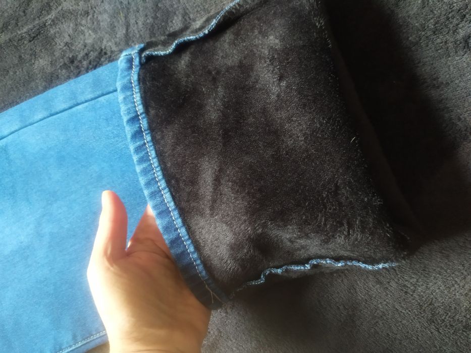 Теплі стретчеві джинси на меху, розмір L - XL