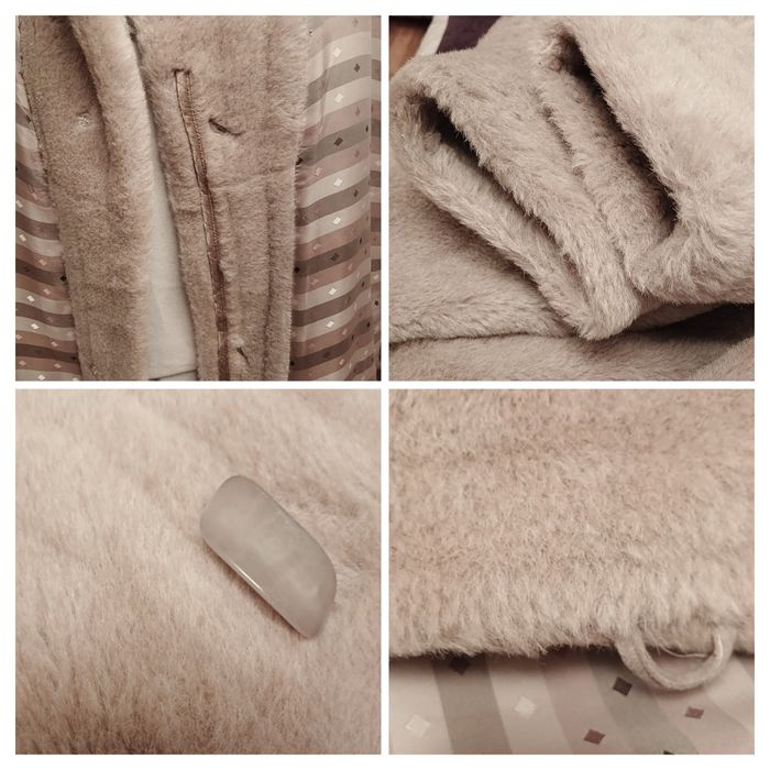 Шуба натуральна лама альпака хутряне вовняне пальто напівшубок