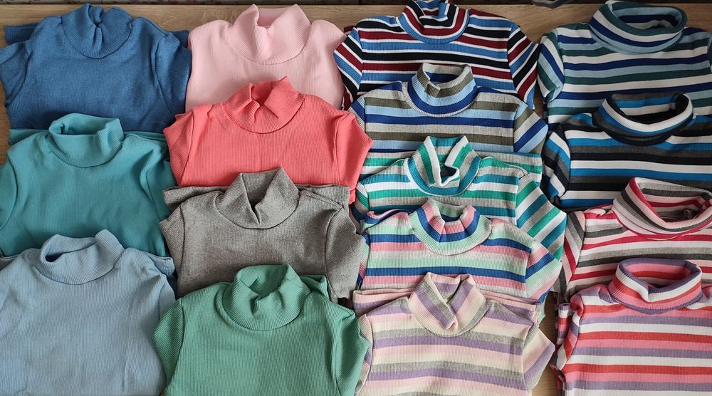 Водолазки рубчик з начосом на зріст 86-164