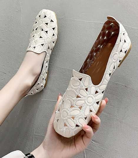 mocassins sapatos abertos 41 bege