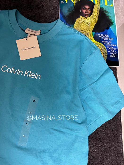 Нова футболка жіноча Calvin Klein M Boxy Fit блакитна оригінал