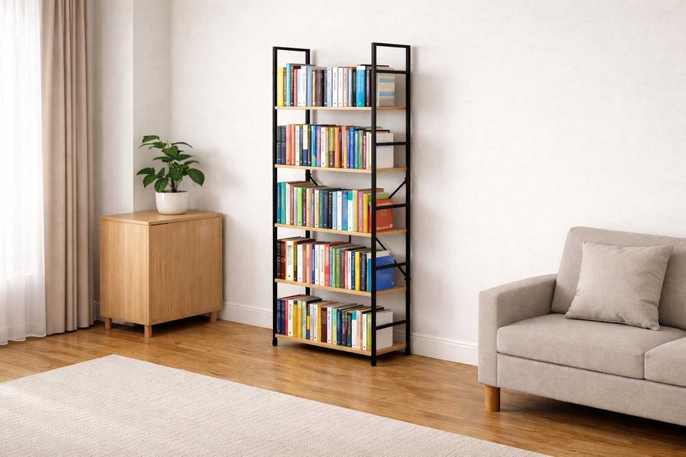 NOWY Regał Na Książki Loft Regały Metalowe Loftowe Szafka Półki Czarny