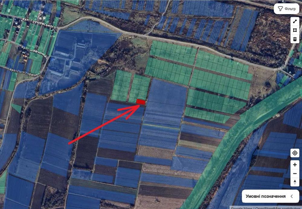 Продається земельна ділянка  9 км від Галицького перехрестя   Адреса: Львівська область, Пустомитівський район, с.Гамаліївка, вулиця Пайова, 12