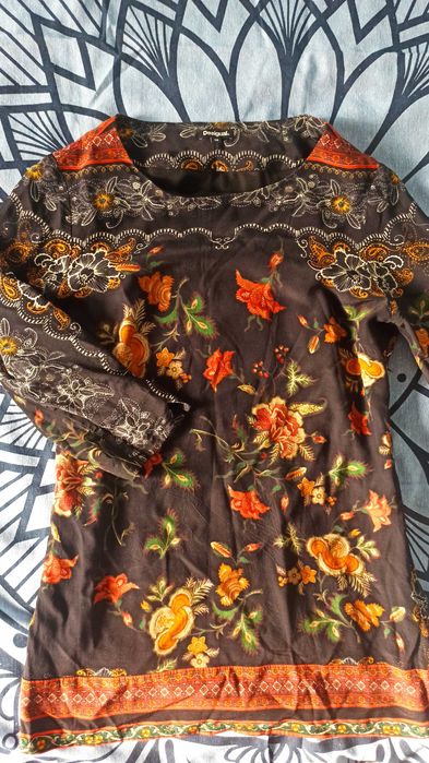 Desigual bluzka kolorowa tiulowa 38