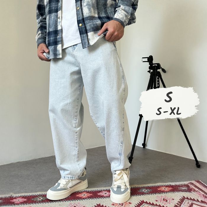Джинси чоловічі широкі baggy/balloon jeans, штани баггі балони | Джинсы широкие мужские, штаны, джынсы беги 90 х реп rap sk8 | Розмір S