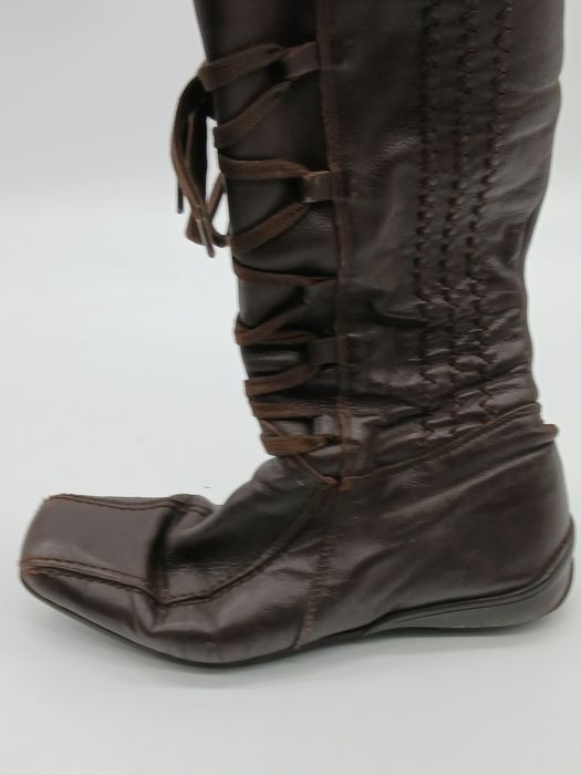 Botas de senhora pele castanha 38