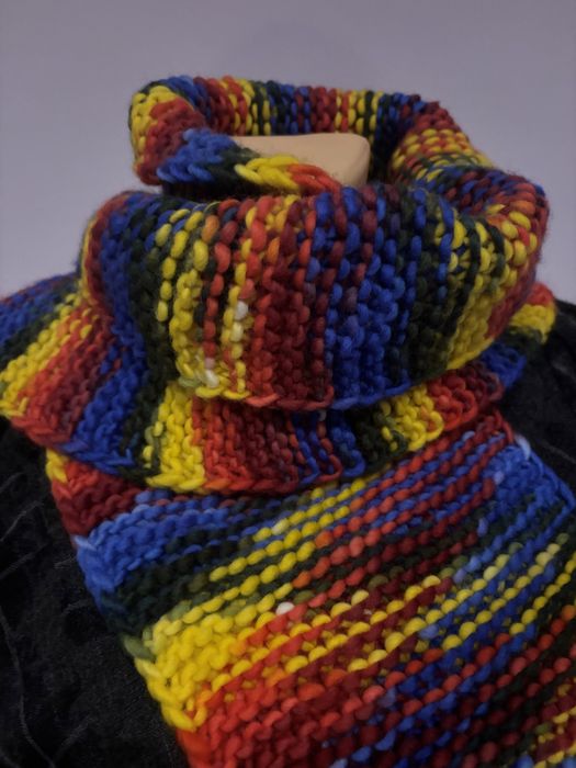 Szal z wełny merino - 100% merino wool - multikolor