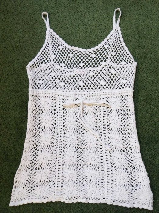 Orsay Biały top Szydełkowy Ażurowy 40 42