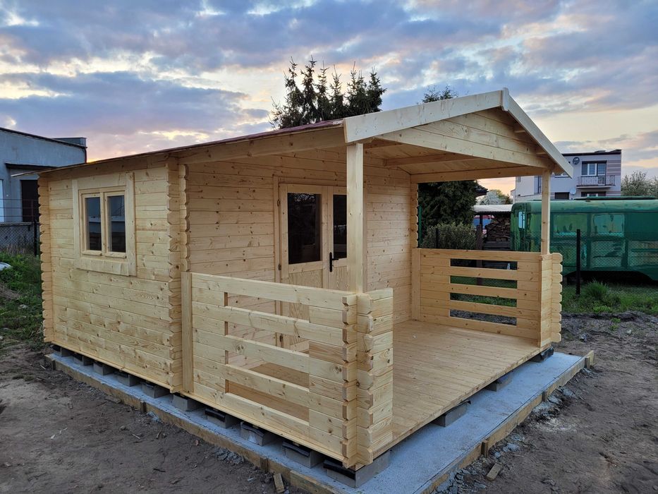 od ZARAZ*masywny domek letniskowy + taras*5x4*20 m2*grubość ścian 34mm