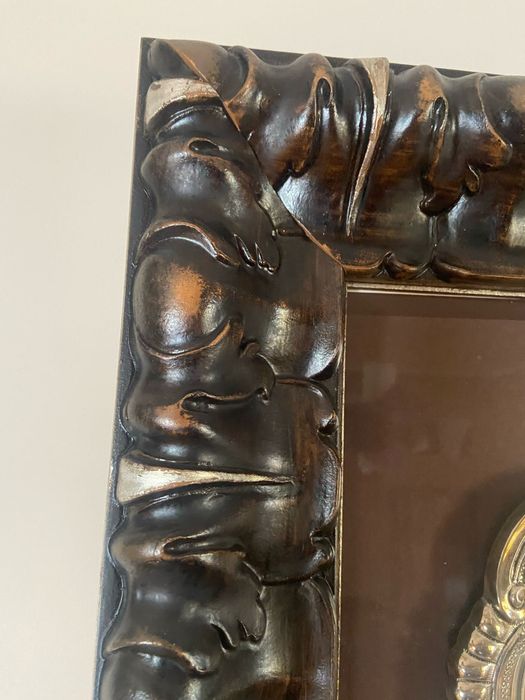 Quadro Castanho com prateado