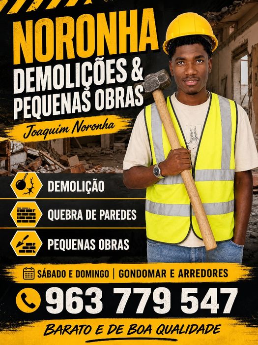demolição de paredes e pequenos trabalhos de construção civil pinturas entre outros