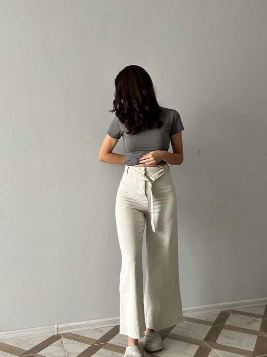 Штани Zara жіночі прямі літні кюлоти джинси