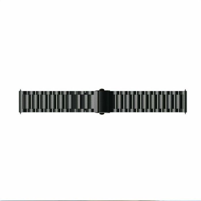 Bracelete Metal Maciça Preto Matte 18mm 20mm 22mm Fecho Báscula