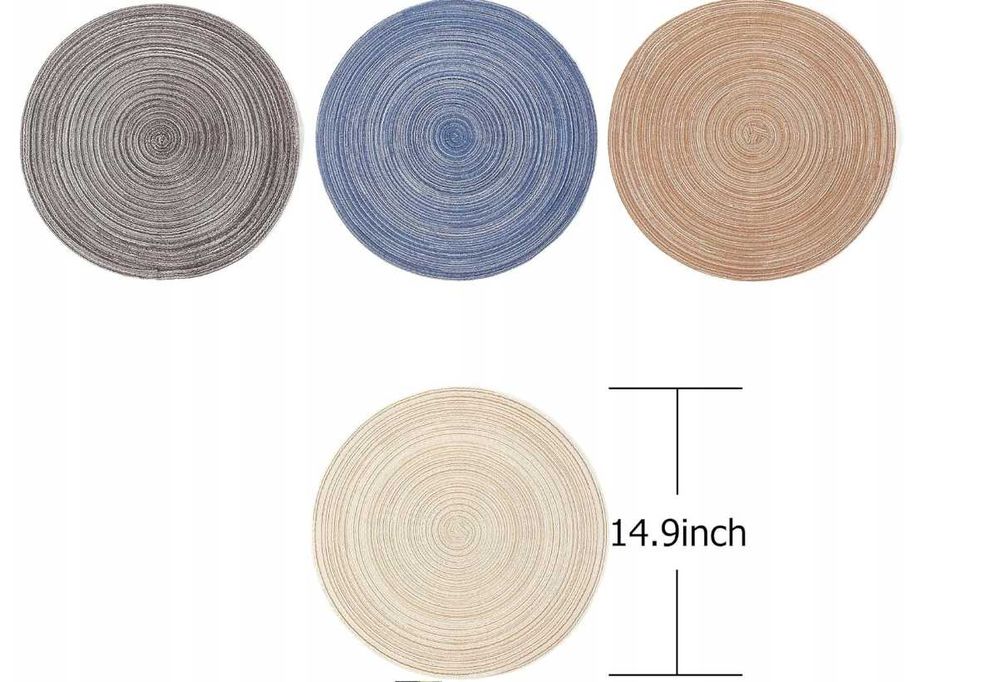 Podkładki na stół ochronne materiałowe 36 cm + bieżnik 30x180 cm