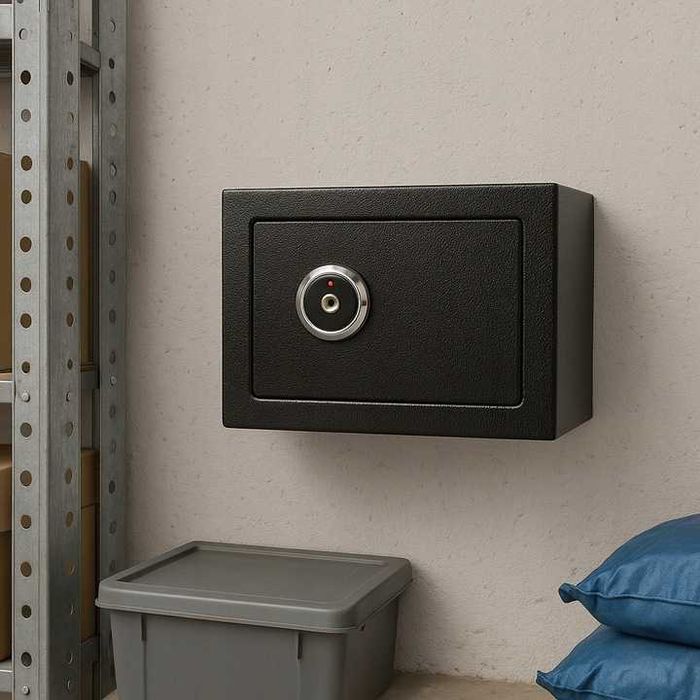 NOWY Sejf Kasetka Skrytka Metalowa Na Klucz Mocny 23x17x17cm