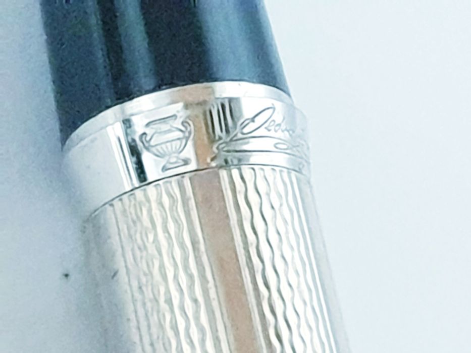 fantástica caneta de tinta permanente Pedro Durón em prata 925