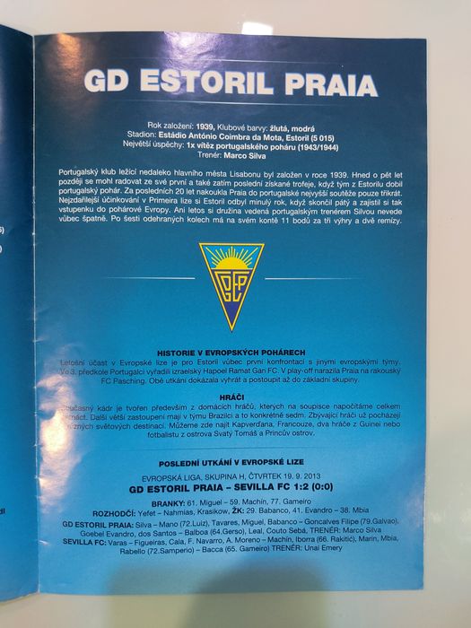 Programa do FC Slovan Liberec Estoril Europa league 2013/2014