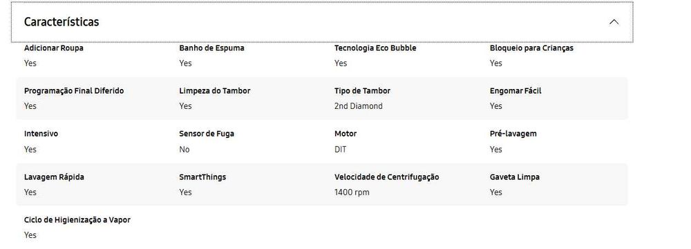Máquina de Lavar Roupa Samsung - NOVA NA CAIXA