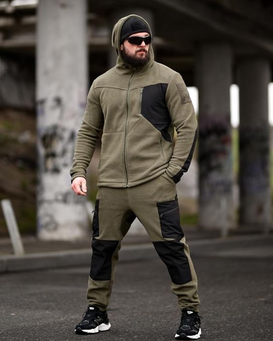 Флісовий спортивний тактичний костюм TARANTUL oliva/black мілітар олив