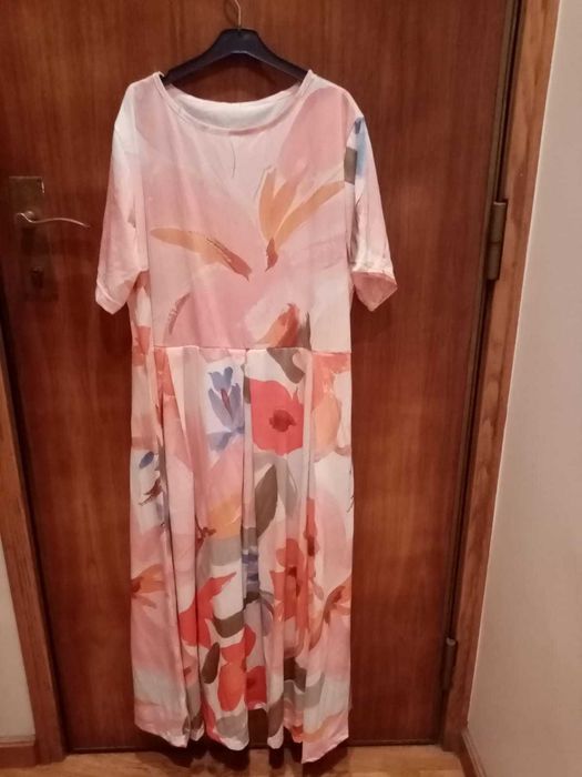 vestido estampado algodão,meia manga, novo