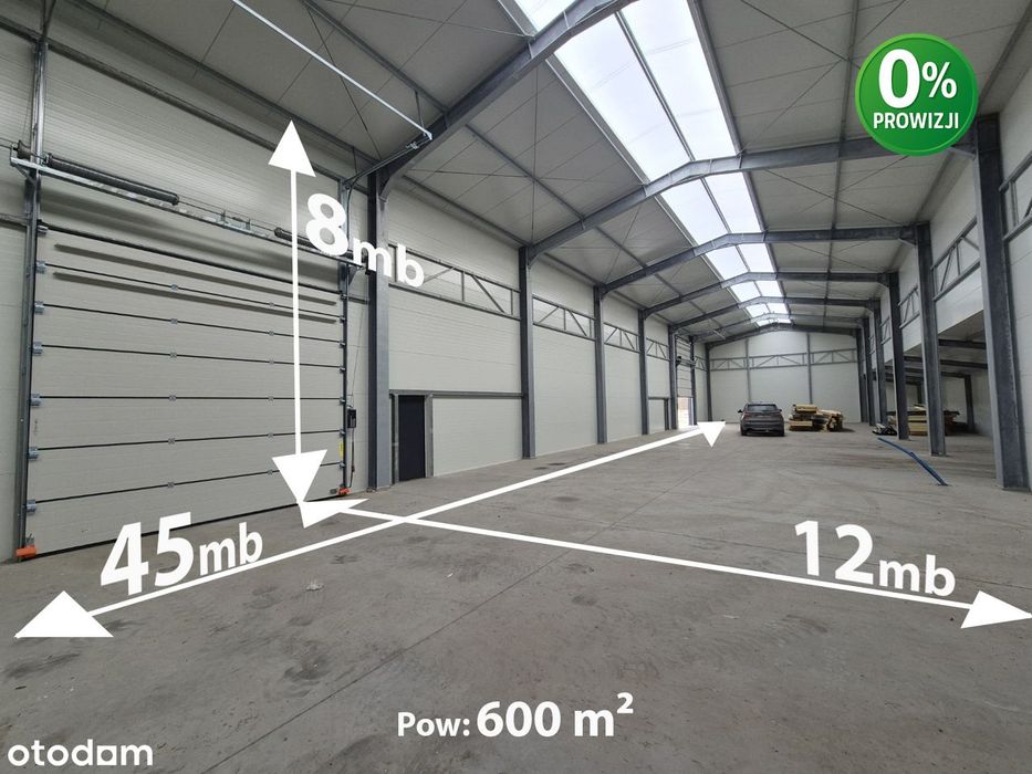 NOWA hala 600 m² , wysoka 8-10m, TIR, blisko Limanowej, Sącza, wózek