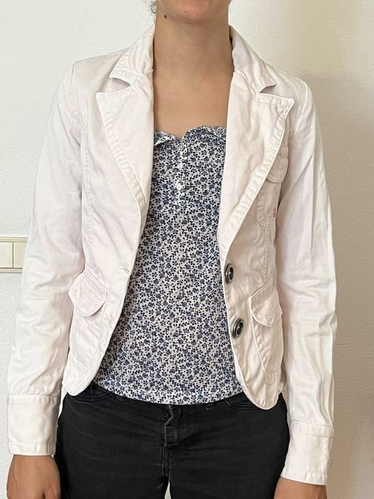 Blazer rosa claro, Zara, tamanho S