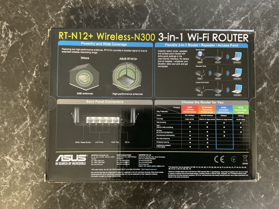 RT-N12+Wireless-N300 3-in-1 WI-FI Router