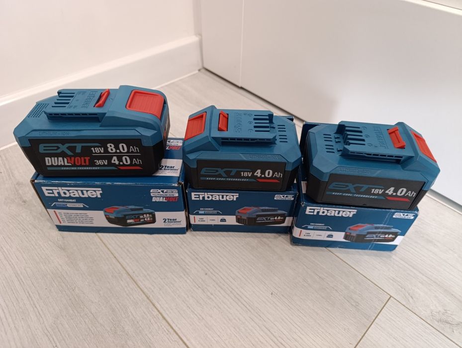 3x Akumulator Li-Ion Erbauer 18 V 4 Ah G2 EXT 8 AH