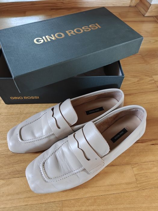 Lordsy Gino Rossi 40 skórzane skóra naturalna mokasyny lavender rose