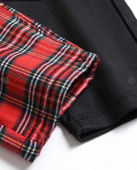 NOWE Spodnie PUNK 36 Tartan BaweŁna