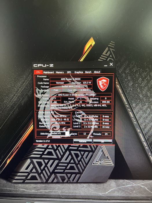 Комплект AMD Ryzen 9 5900x  MSI B550-a Pro 32gb DDR4 3600Mhz  Be quiet