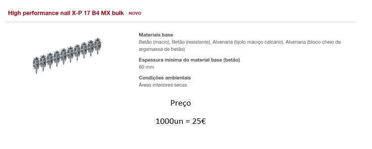 Pregos Hilti para Betão