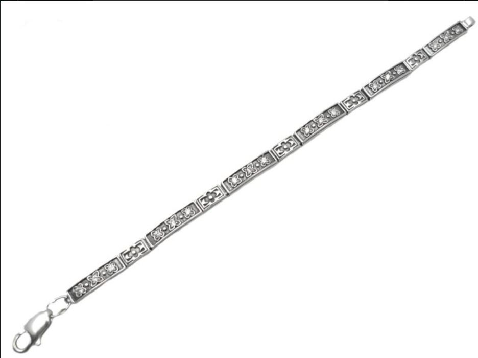 Серебряний браслет 925 проба《Фиалка》женский》