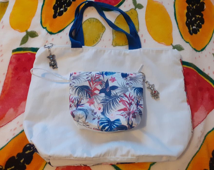 Torba i kosmetyczka kwiaty