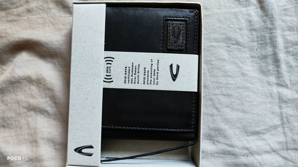 Camel Active Dust brązowy skórzany portfel męski ochrona RFID